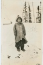 Image of Nascopie Indian [Innu] girl-no mittens-sleeves of coat tied up